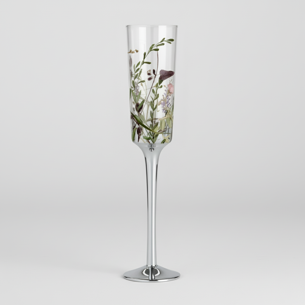 Wildflower Champagne Flutes Set of 4